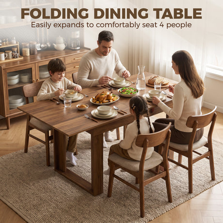 Wooden Dining Table Extending 140cm Wide for 4 People - Velmora