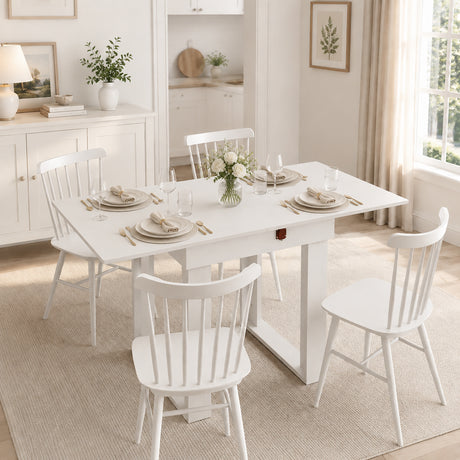 Wooden Dining Table Extending 140cm Wide for 4 People - Velmora