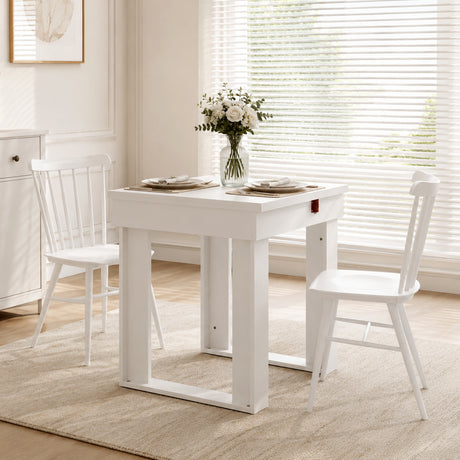 Wooden Dining Table Extending 140cm Wide for 4 People - Velmora