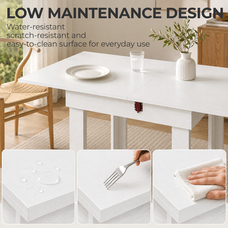 Wooden Dining Table Extending 140cm Wide for 4 People - Velmora