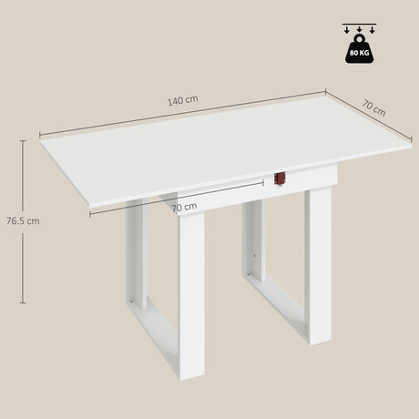 Wooden Dining Table Extending 140cm Wide for 4 People - Velmora