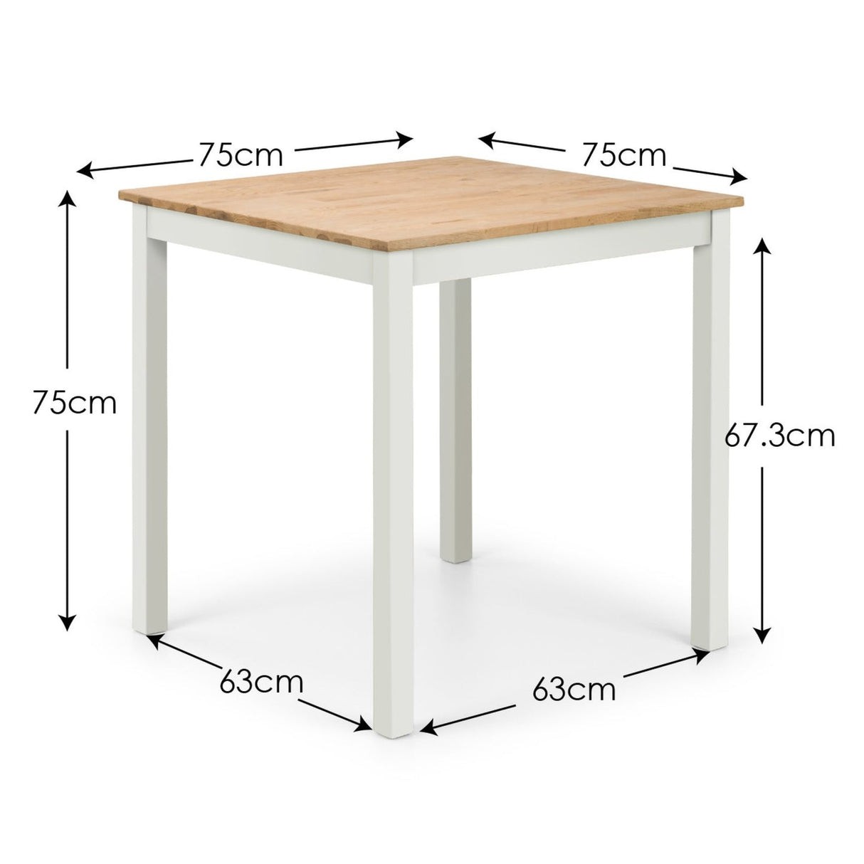Wooden Dining Table for 2 to 4 People Square - Coxmoor