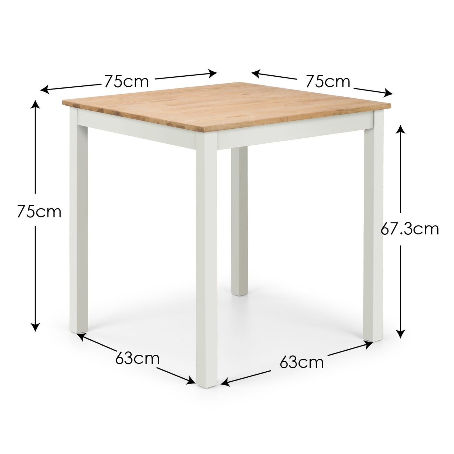 Wooden Dining Table for 2 to 4 People Square - Coxmoor