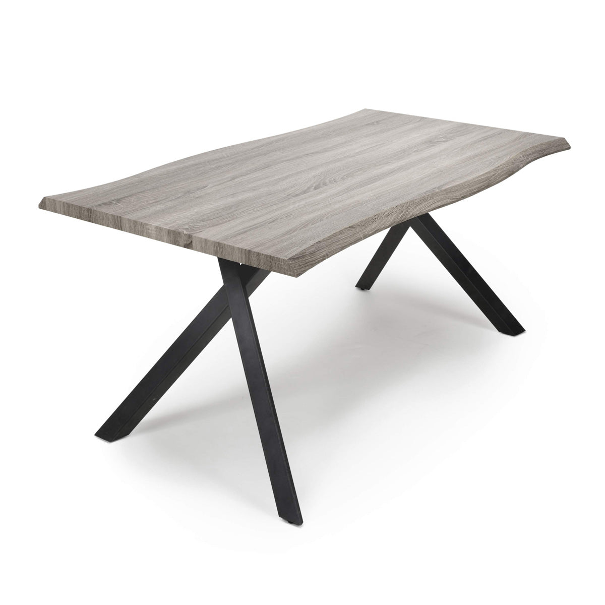 Wooden Dining Table for 4 People 160cm Wide Rectangular And Curved - Narvik