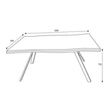 Wooden Dining Table for 4 People 160cm Wide Rectangular And Curved - Narvik