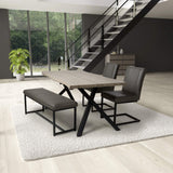 Wooden Dining Table for 4 People 160cm Wide Rectangular And Curved - Narvik