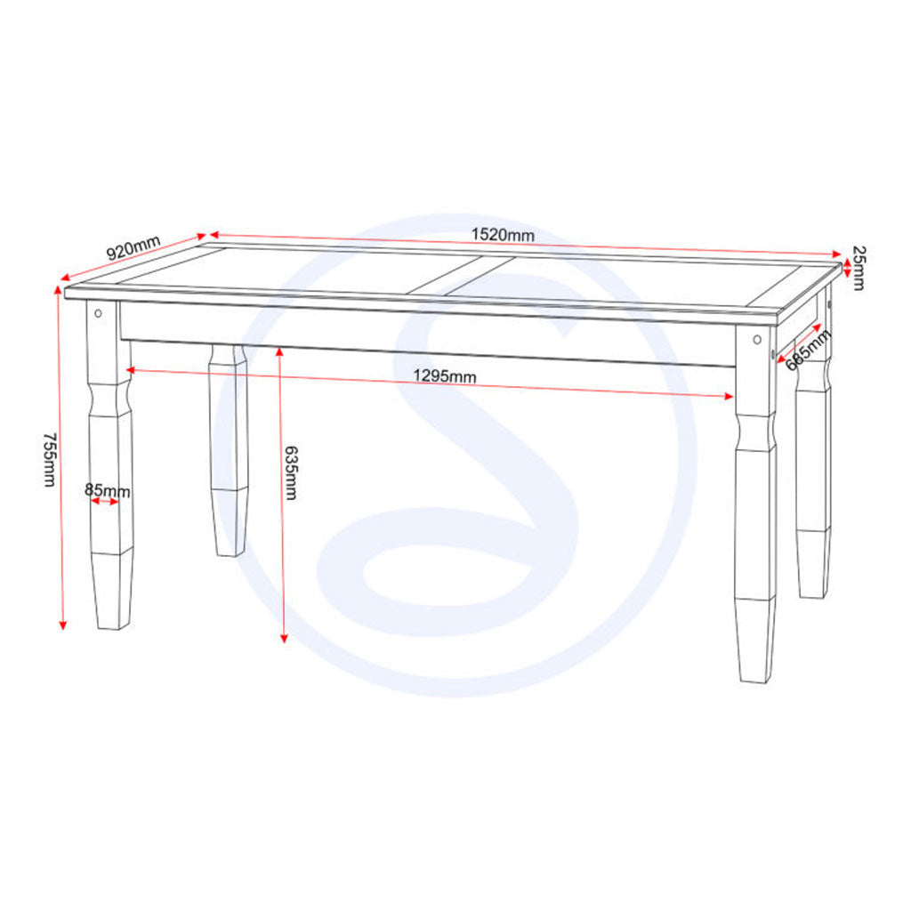 Wooden Dining Table for 4 People - Corona | Cozy Furniture Direct