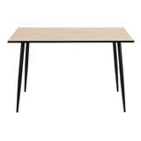 Wooden Dining Table for 4 People Rectangular With Black Legs - Wilma