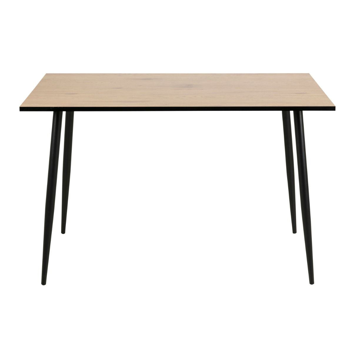 Wooden Dining Table for 4 People Rectangular With Black Legs - Wilma