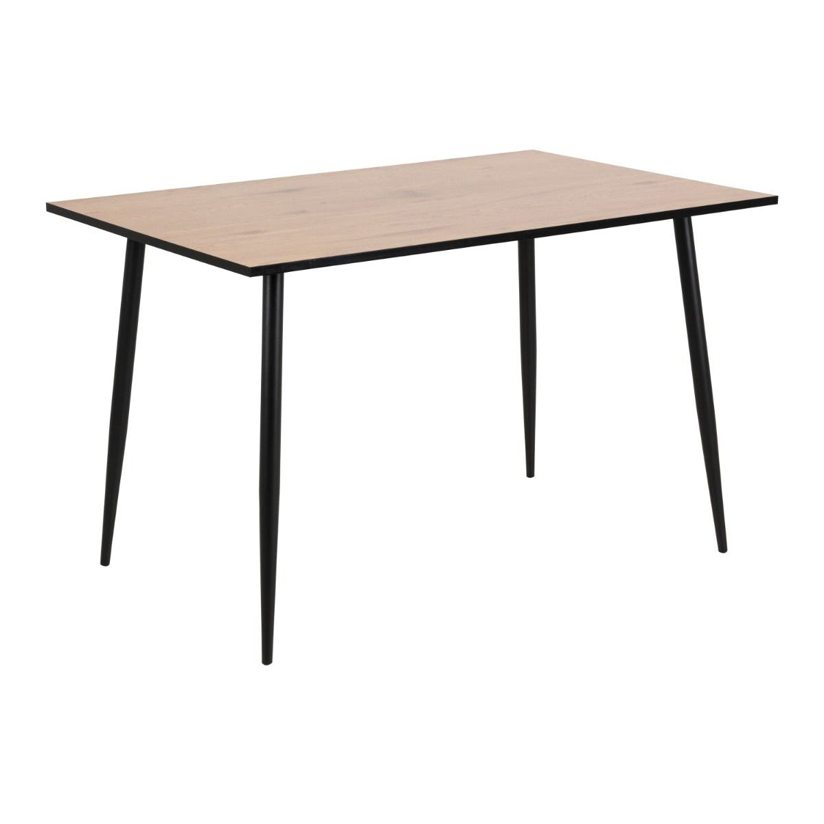 Wooden Dining Table for 4 People Rectangular With Black Legs - Wilma