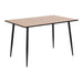Wooden Dining Table for 4 People Rectangular With Black Legs - Wilma