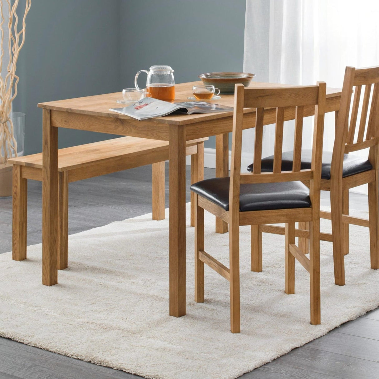 Wooden Dining Table for 4 People Rectangular - Coxmoor