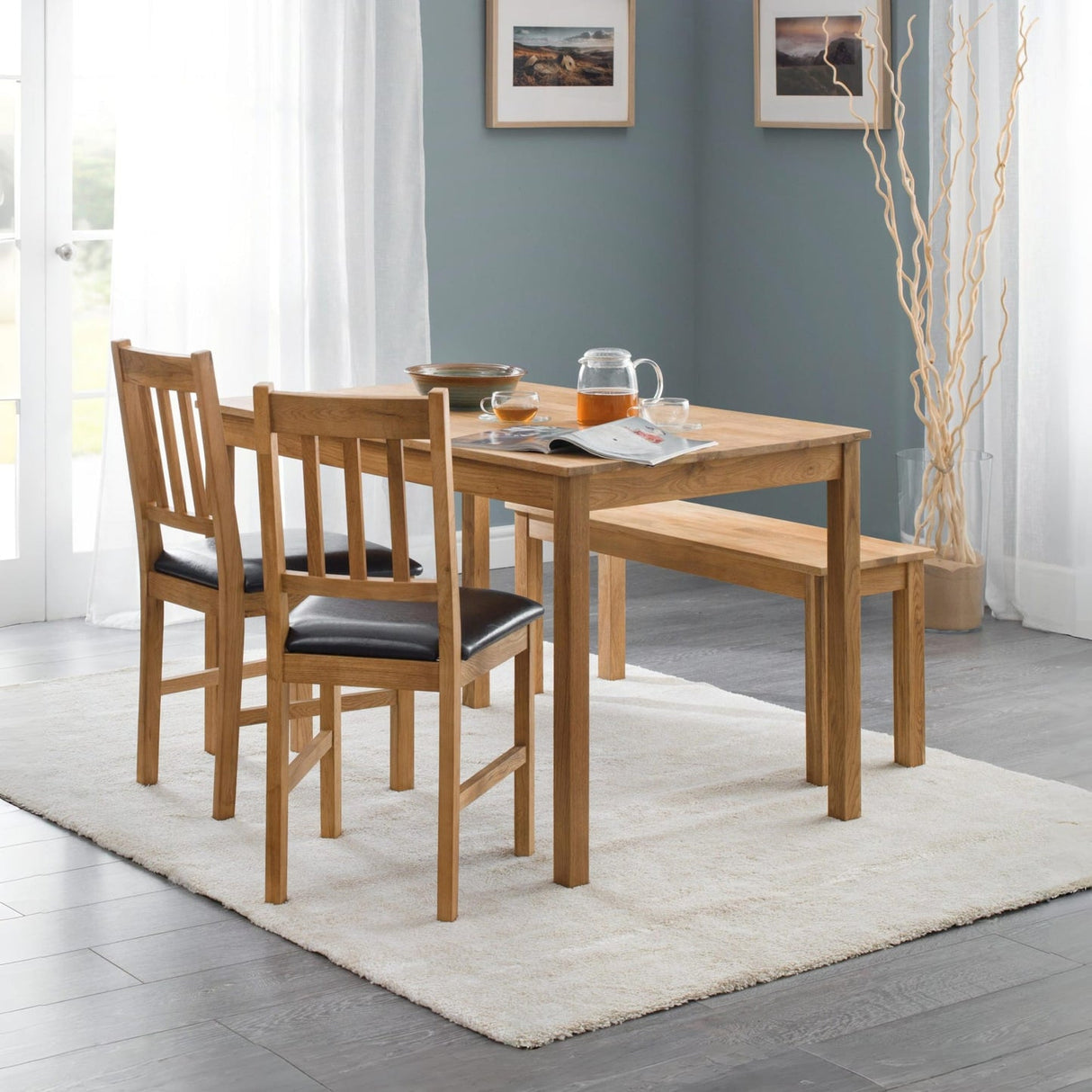 Wooden Dining Table for 4 People Rectangular - Coxmoor