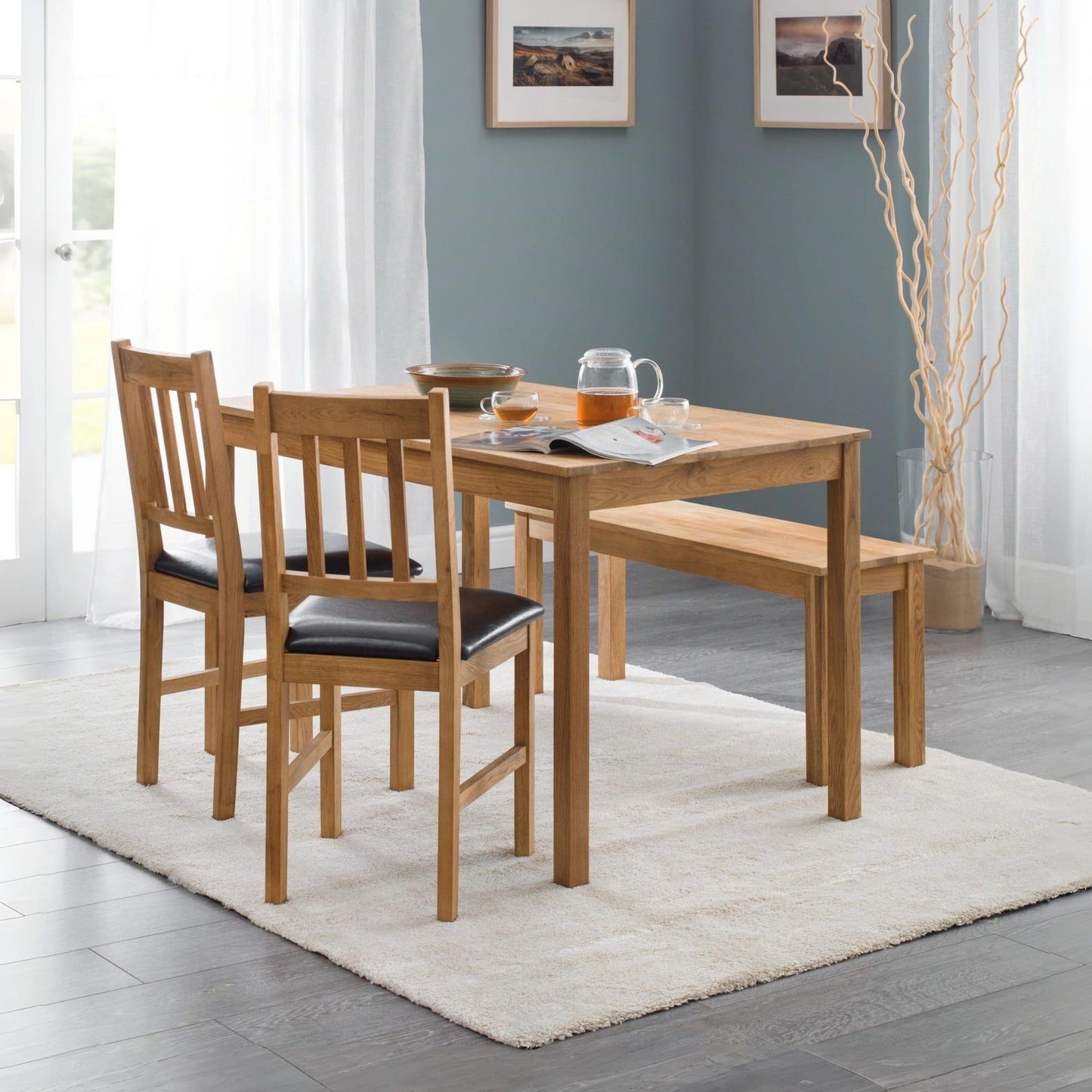 Wooden Dining Table for 4 People Rectangular - Coxmoor