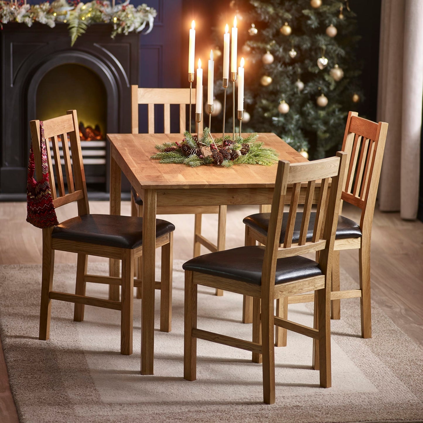 Wooden Dining Table for 4 People Rectangular - Coxmoor