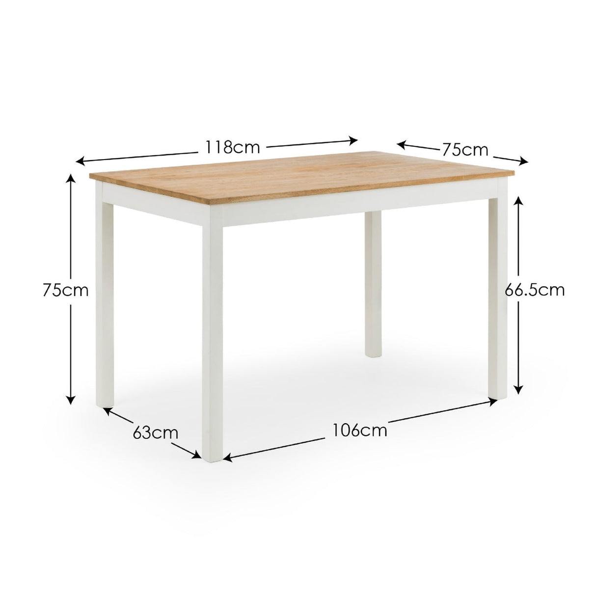 Wooden Dining Table for 4 People Rectangular - Coxmoor