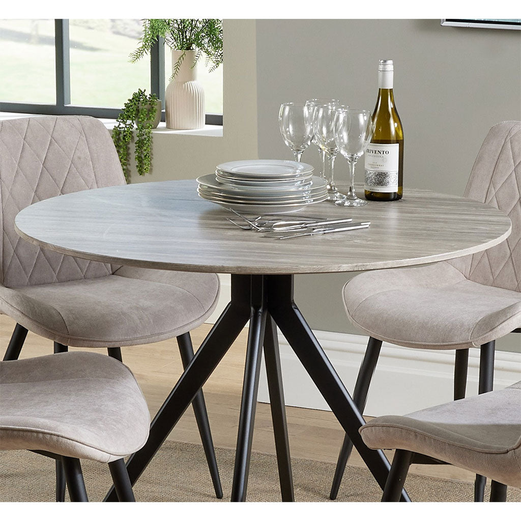 Wooden Dining Table for 4 People Round - Aspen