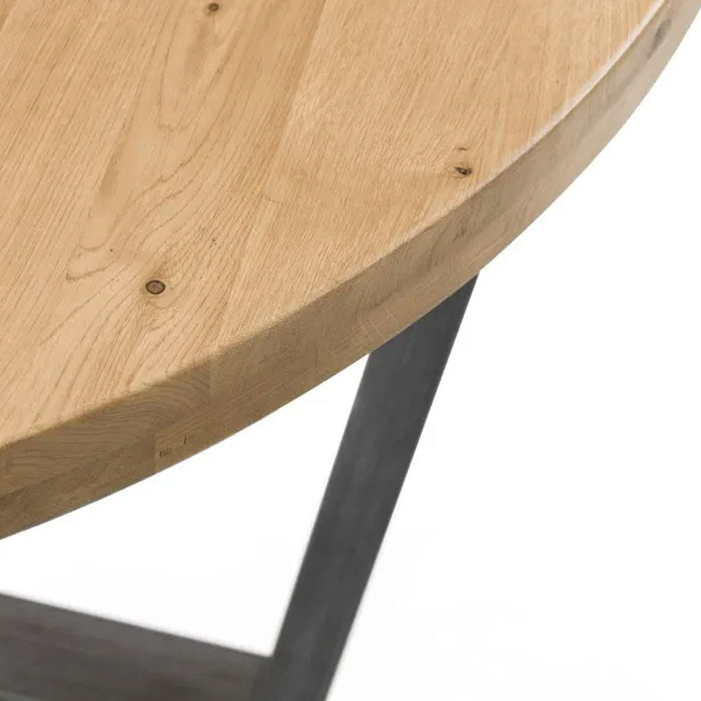 Wooden Dining Table for 4 People Round - Brooklyn