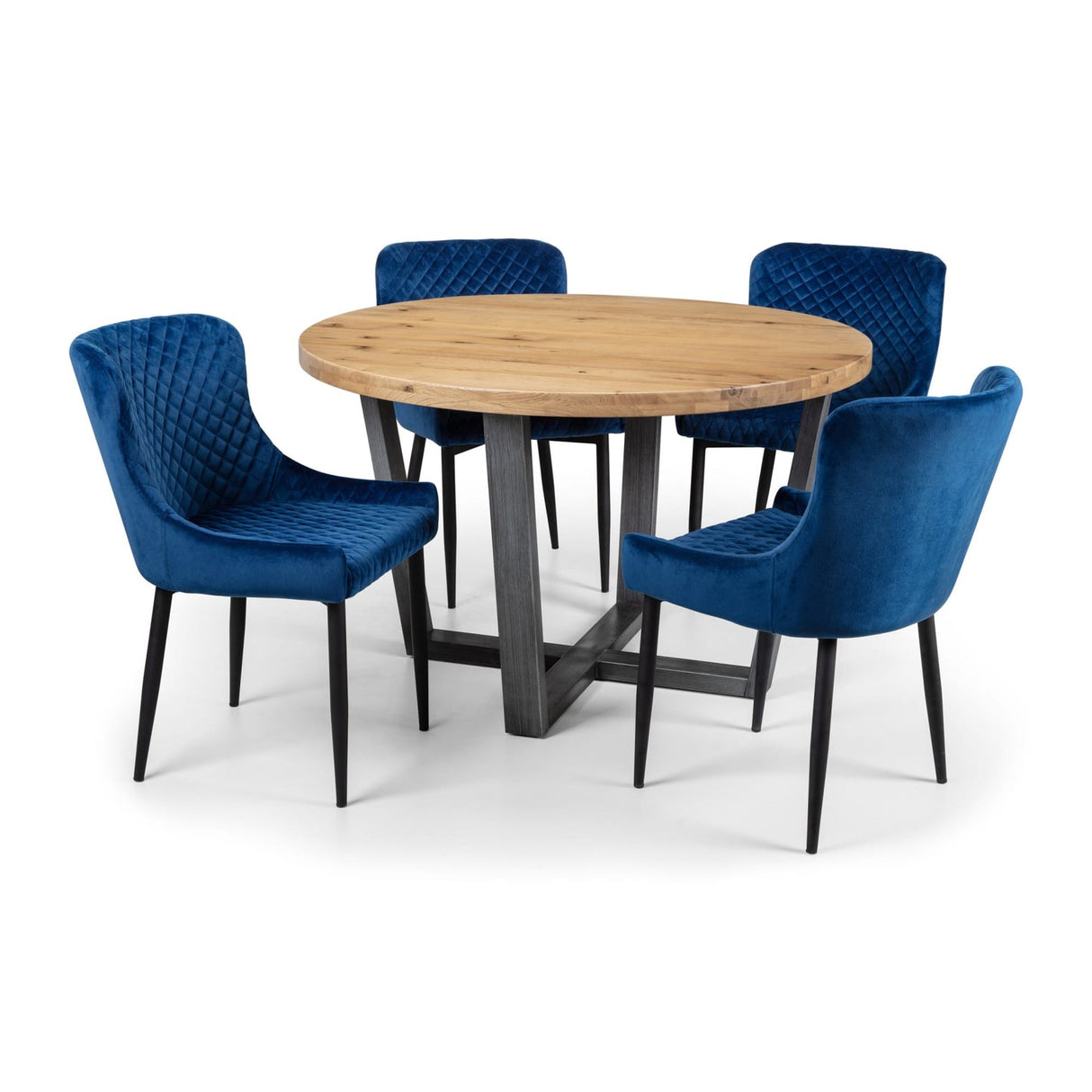 Wooden Dining Table for 4 People Round - Brooklyn