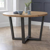 Wooden Dining Table for 4 People Round - Brooklyn