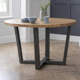 Wooden Dining Table for 4 People Round - Brooklyn