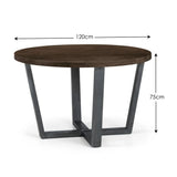 Wooden Dining Table for 4 People Round - Brooklyn