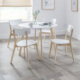 Wooden Dining Table for 4 People Round - Casa