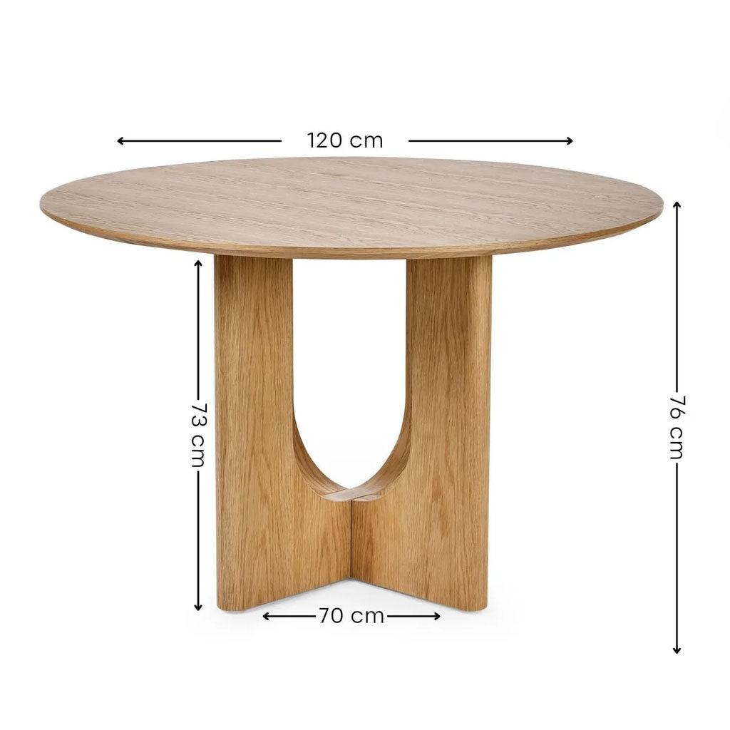 Wooden Dining Table for 4 People Round - Cellini