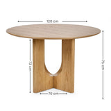 Wooden Dining Table for 4 People Round - Cellini