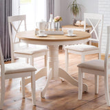 Wooden Dining Table for 4 People Round - Davenport