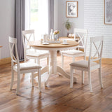 Wooden Dining Table for 4 People Round - Davenport