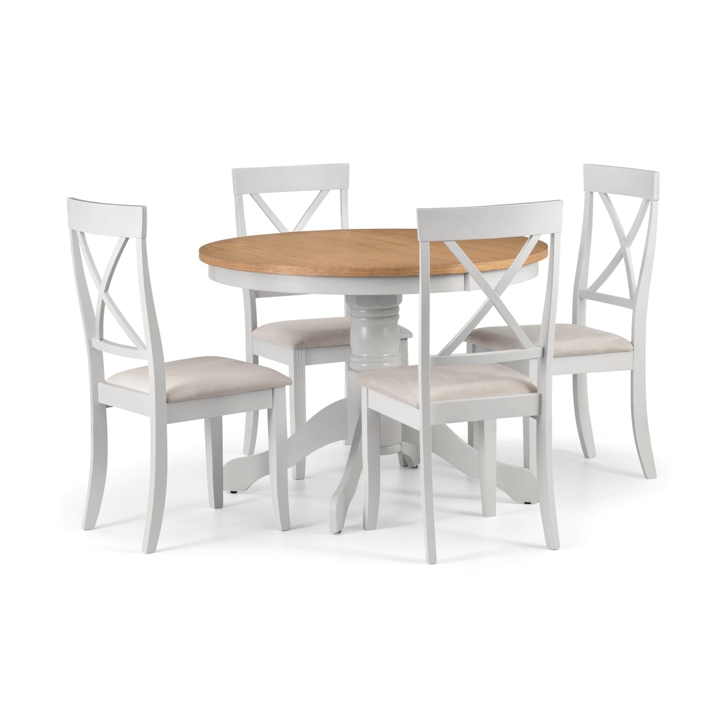 Wooden Dining Table for 4 People Round - Davenport