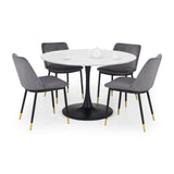 Wooden Dining Table for 4 People Round - Hockley
