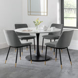 Wooden Dining Table for 4 People Round - Hockley