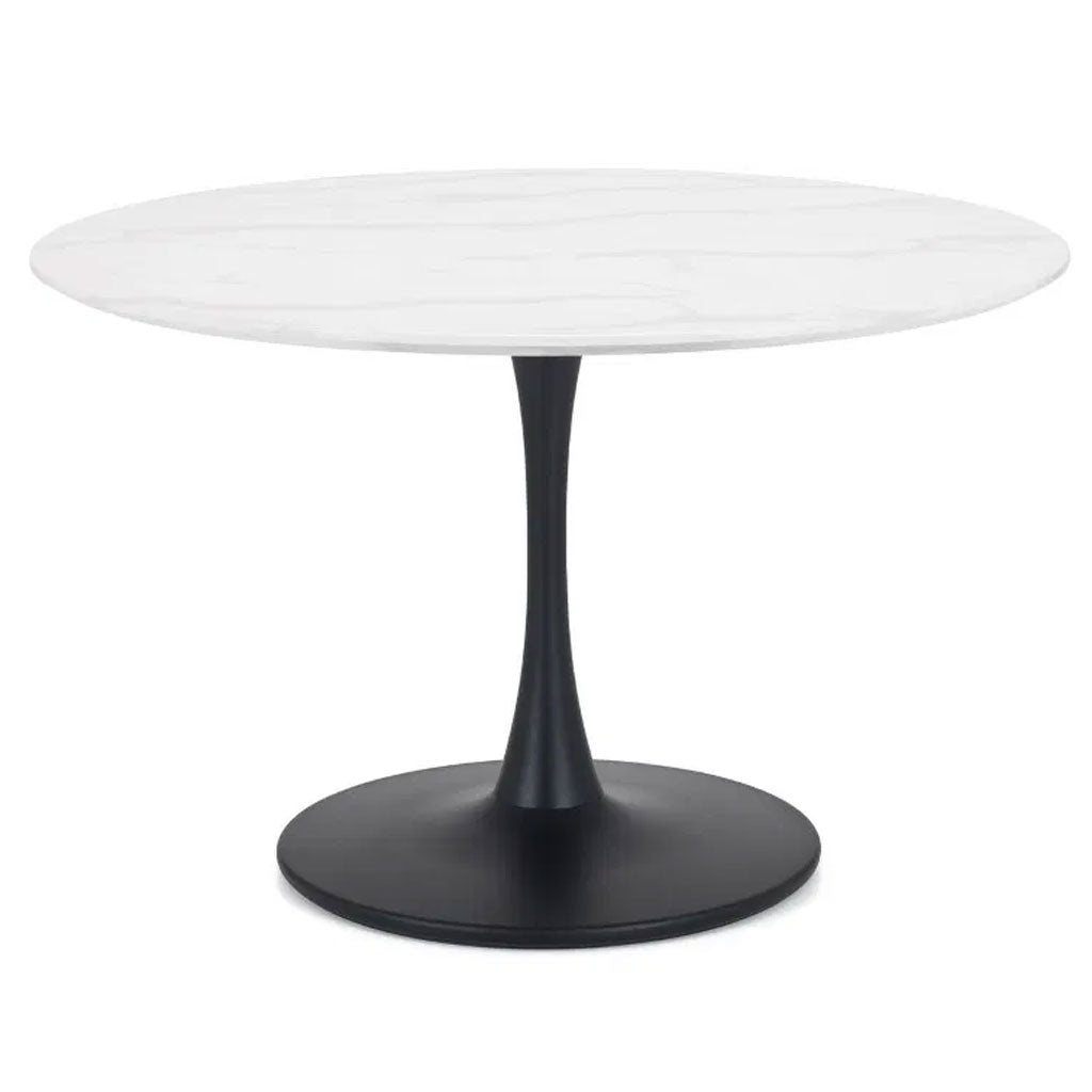 Wooden Dining Table for 4 People Round - Hockley