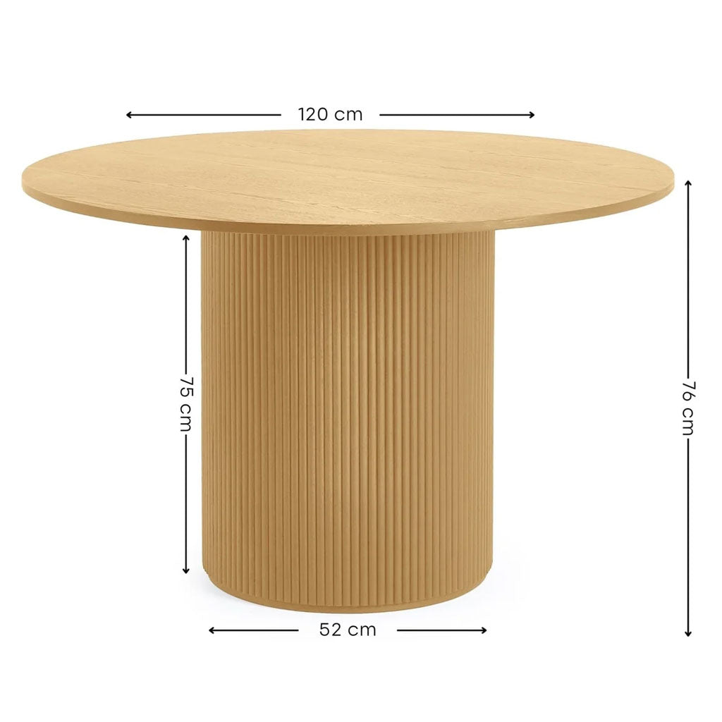 Wooden Dining Table for 4 People Round - Louis
