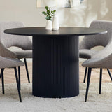 Wooden Dining Table for 4 People Round - Louis