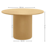 Wooden Dining Table for 4 People Round - Louis