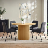 Wooden Dining Table for 4 People Round - Louis