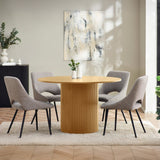 Wooden Dining Table for 4 People Round - Louis