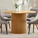 Wooden Dining Table for 4 People Round - Louis