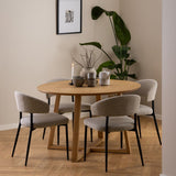 Wooden Dining Table for 4 People Round - Malika