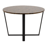 Wooden Dining Table for 4 People Round in Marble Effect - Amble