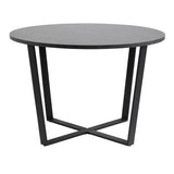 Wooden Dining Table for 4 People Round in Marble Effect - Amble