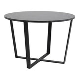 Wooden Dining Table for 4 People Round in Marble Effect - Amble