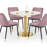 Wooden Dining Table for 4 People Round - Palermo