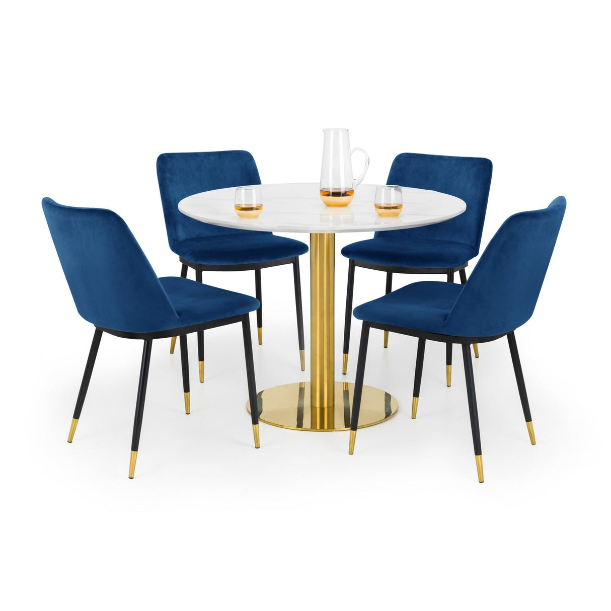 Wooden Dining Table for 4 People Round - Palermo