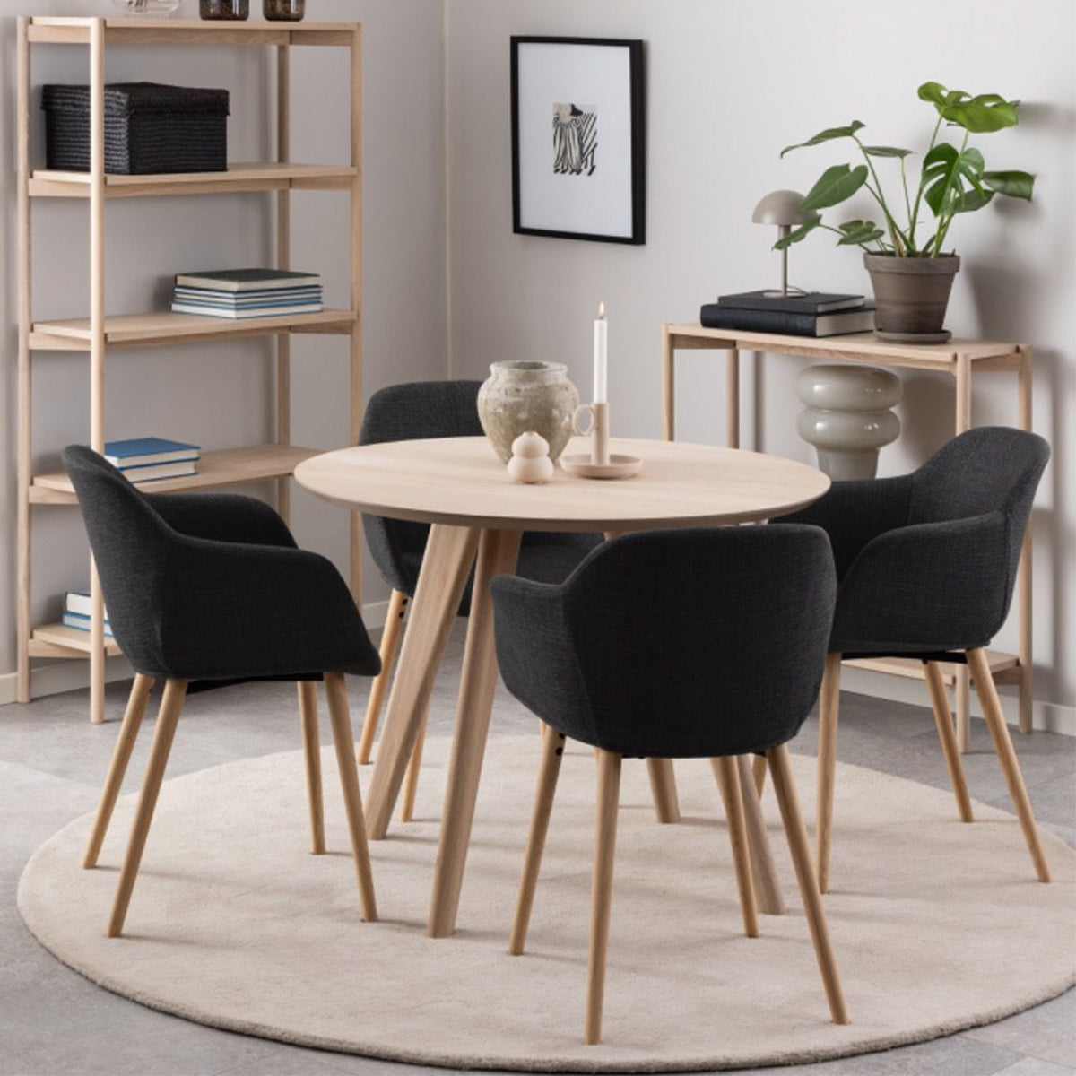 Wooden Dining Table for 4 People Round - Townsville