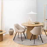 Wooden Dining Table for 4 People Round - Yale