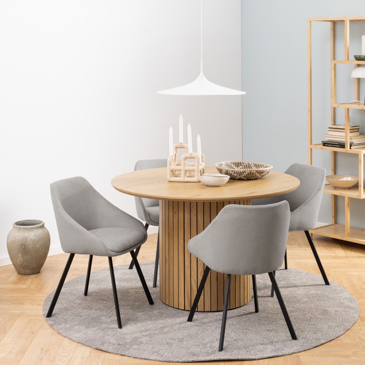 Wooden Dining Table for 4 People Round - Yale